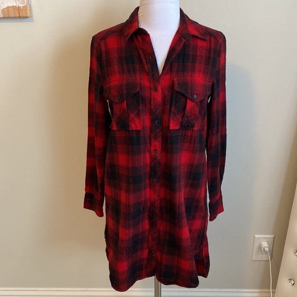 Aritzia Wilfred Free Veronika Buffalo Check Shirt Dress - Picture 2 of 8